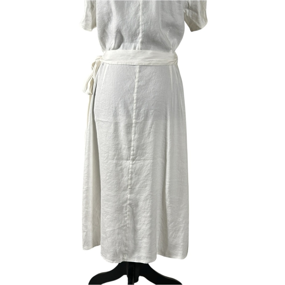 NWT Alp N Rock Thalia Wrap Linen Blend Dress White Size M - Picture 8 of 12